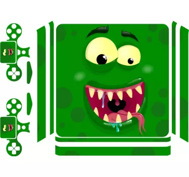Ps4 sticker groene monster thema - TenStickers