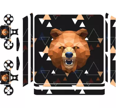 Ps4 sticker polygonale berenkop - TenStickers