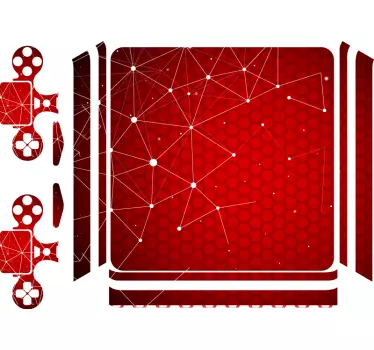 Ps4 sticker rood honingraatpatroon - TenStickers