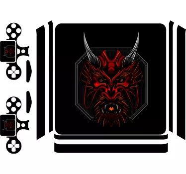 Ps4 sticker woeste draak gezicht - TenStickers
