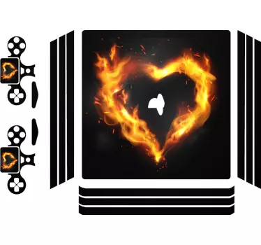 Ps4 sticker vlammenhart embleem - TenStickers