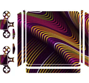 Ps4 sticker levendig golfpatroon - TenStickers