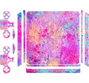 Ps4 sticker kleurrijke abstracte omhulsel - TenStickers