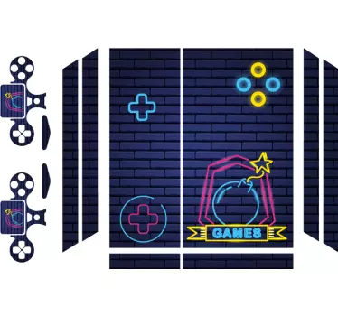 Ps4 sticker neon game elementen - TenStickers