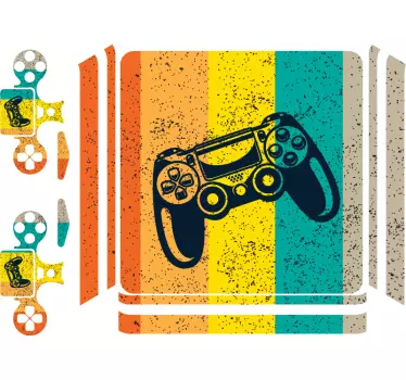 Ps4 sticker kleurrijk controllerpatroon - TenStickers