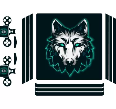 Ps4 sticker wolfkop ontwerp - TenStickers