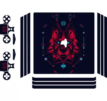 Ps4 sticker mystieke wolfskop - TenStickers
