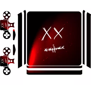 PS4 sticker Zwart en rood gamingthema - TenStickers
