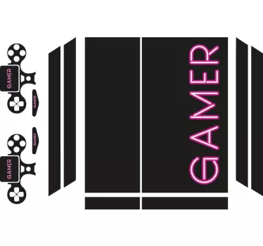 PS4 sticker Neon ontwerp gamer - TenStickers