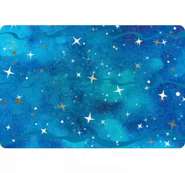 Stickers voor laptop Blauwe glitter met sterren - TenStickers