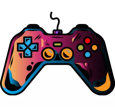 Game stickers Gaming neon kleurrijke controller - TenStickers