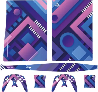 Ps5 sticker levendige geometrische vormen - TenStickers