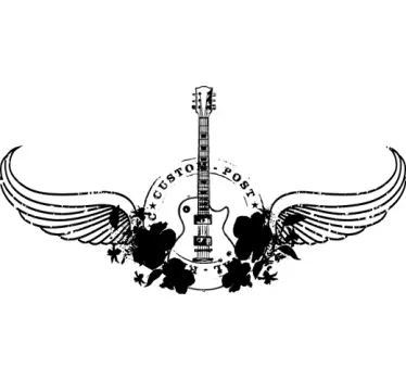 Vleugels elektrische gitaar sticker - TenStickers