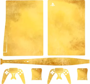PS5 sticker Ps5 geborsteld gouden huid - TenStickers