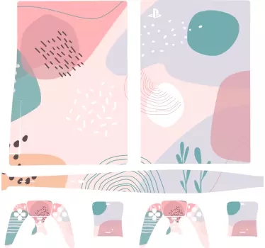 Ps5 sticker abstracte kleurenmotieven - TenStickers