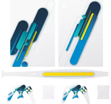 Ps5 sticker levendige abstracte vormen - TenStickers