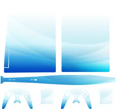Ps5 sticker blauwe gradient cover - TenStickers