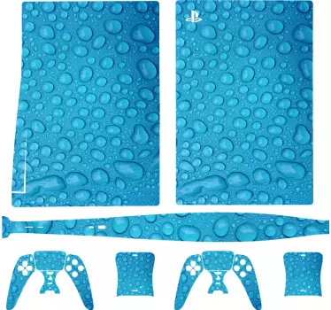 Ps5 sticker blauwe druppels oppervlak - TenStickers