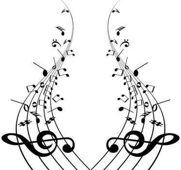 Sticker muziek hoofdeinde slaapkamer - TenStickers