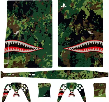 Ps5 sticker camouflage draak fantasie - TenStickers