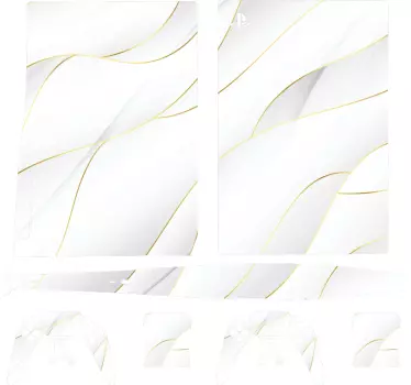 Ps5 sticker elegante witte golven - TenStickers