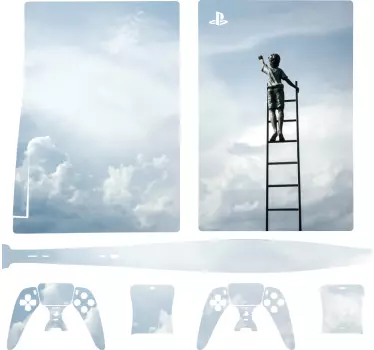 Ps5 sticker kind op ladder - TenStickers
