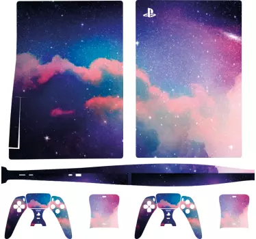 Kosmisch wolkenpatroon ps5 sticker - TenStickers
