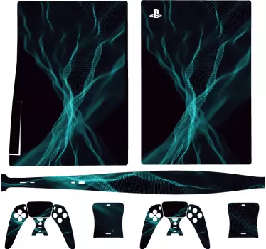 Ps5 sticker dynamische golfpatronen - TenStickers
