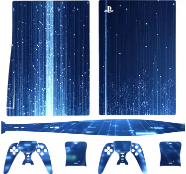 Ps5 sticker blauwe lichtstrepen - TenStickers