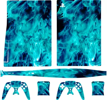 Ps5 sticker mystieke blauwe vlammen - TenStickers