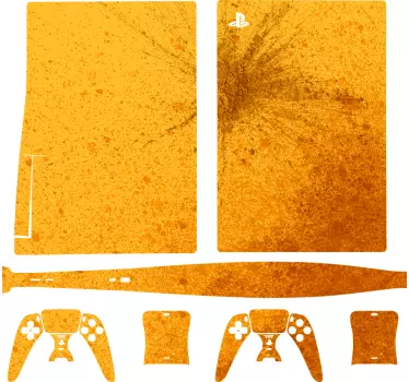 Ps5 sticker met gestructureerd gouden paneel - TenStickers