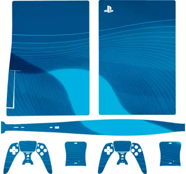 Ps5 sticker blauwe geometrische ontwerp - TenStickers