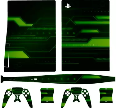 Ps5 sticker groene technologie patronen - TenStickers