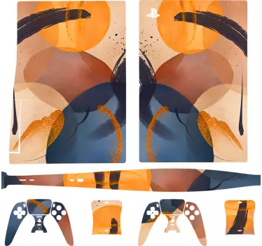 Ps5 sticker abstracte kleuren configuratie - TenStickers