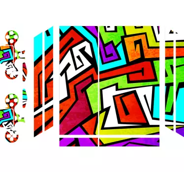 Ps4 sticker levendige abstracte motieven - TenStickers