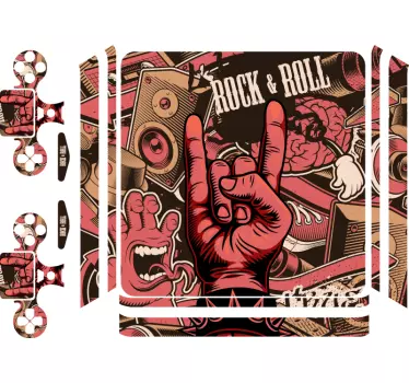 Ps4 sticker rock en roll vibes - TenStickers