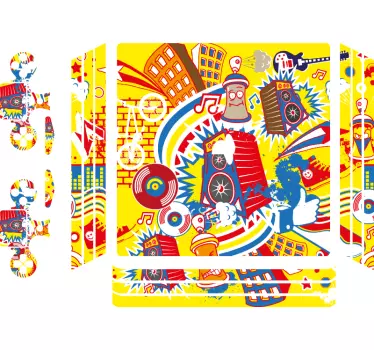 Ps4 sticker levendige muziekscène - TenStickers