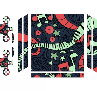 Ps4 sticker muziek geïnspireerde kunstwerk - TenStickers