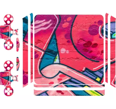 Ps4 sticker in levendige graffiti stijl - TenStickers