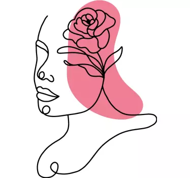 Decoratie sticker gestileerd bloemenprofiel - TenStickers