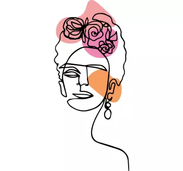 Muursticker kunst gestileerd vrouwelijk portret - TenStickers
