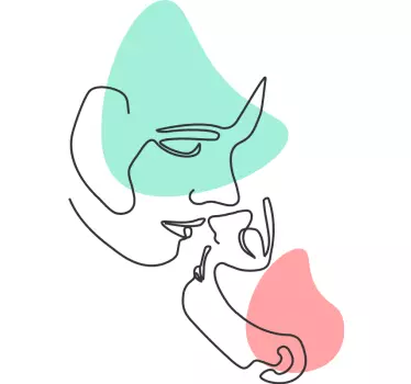 Muursticker kunst minimalistisch lijnportret - TenStickers