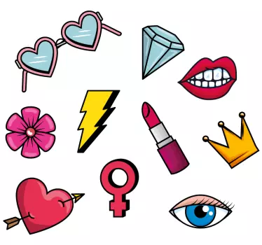 Fashion sticker feminine iconen collectie - TenStickers
