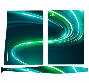 Ps5 sticker dynamische groene draaikolken - TenStickers