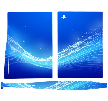 Ps5 sticker blauwe golf motieven - TenStickers
