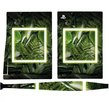 Ps5 sticker weelderige groene omhulsel - TenStickers