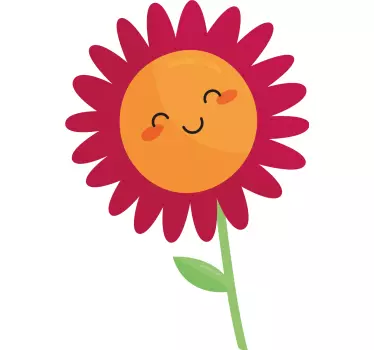 Laptop sticker vrolijke bloemvorm - TenStickers