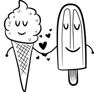 Koelkast sticker keuken liefde ijsjes - TenStickers