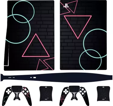 Ps5 sticker geometrische vormen op oppervlak - TenStickers