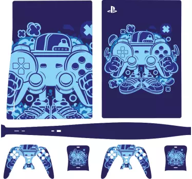 Ps5 sticker gamecontroller kunstwerk - TenStickers